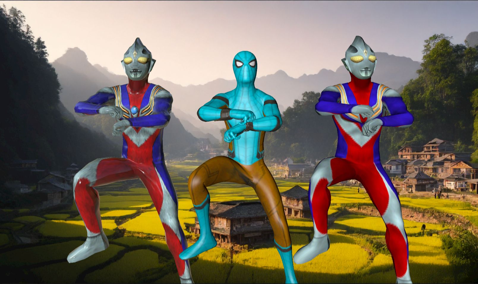 江南style 蜘蛛侠奥特曼