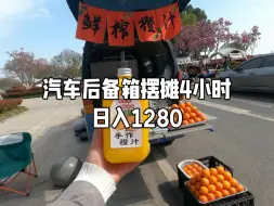 Download Video: 汽车后备箱摆摊鲜榨橙汁4小时日入1280元