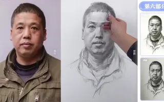 素描头像短视频-男中年正面-北京水木源画室