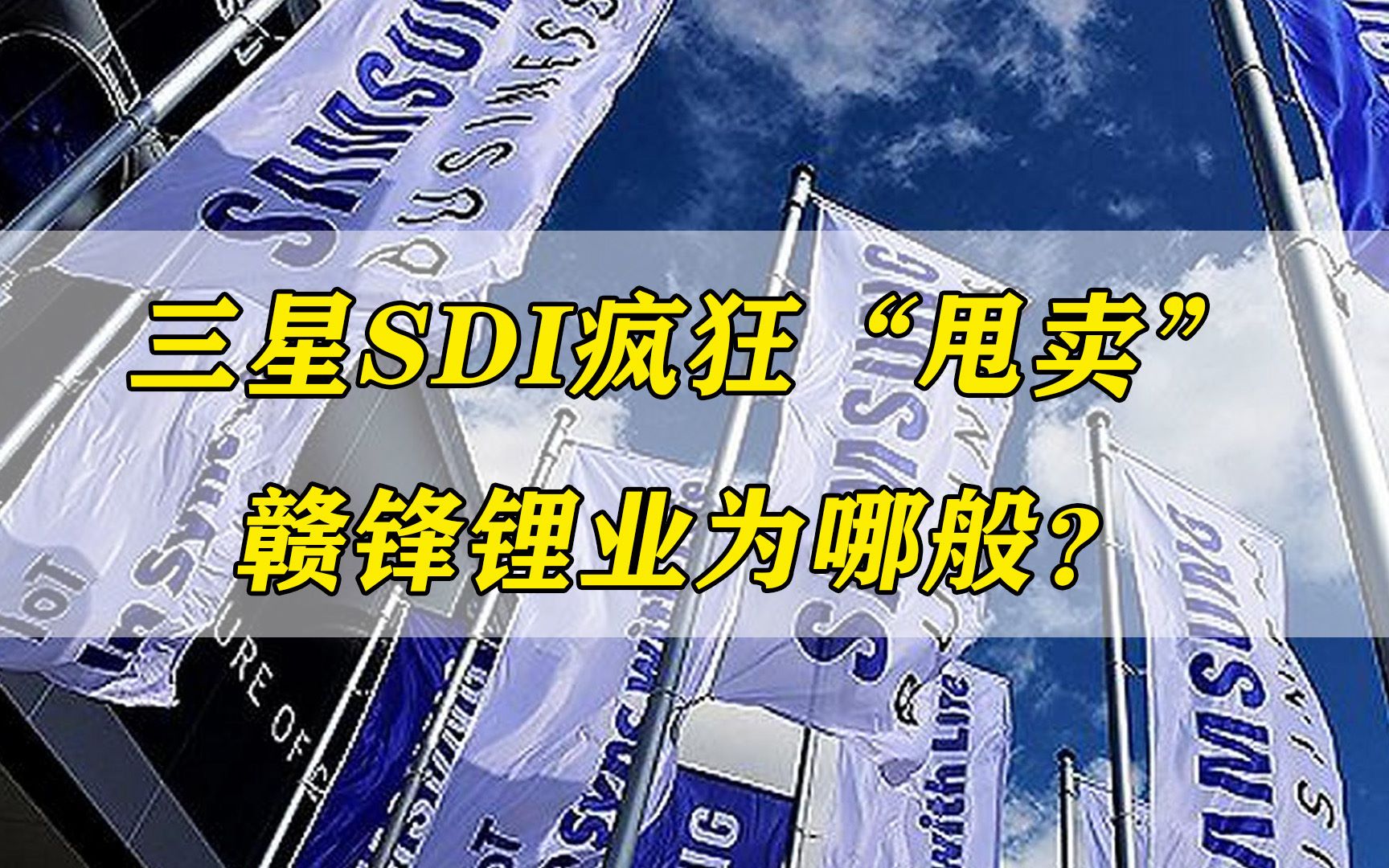 三星SDI疯狂“甩卖”赣锋锂业为哪般?哔哩哔哩bilibili