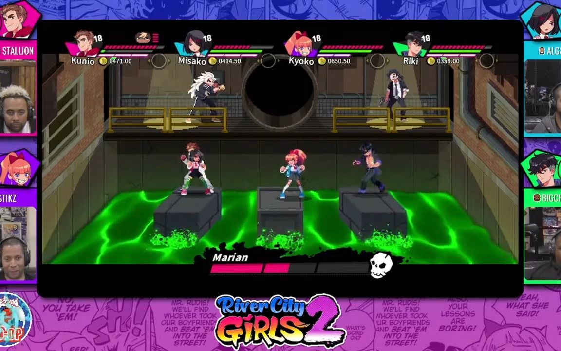 [图]热血少女2 4人联机演示 River City Girls 4 Players Co-op