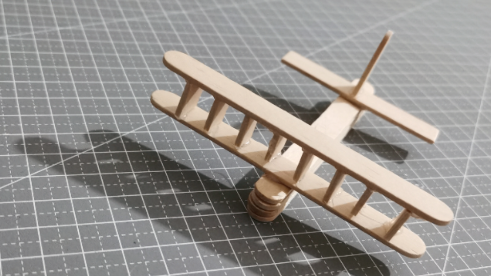 【雪糕棒】飞机模型简易制作教程,一学就会的手工艺品
