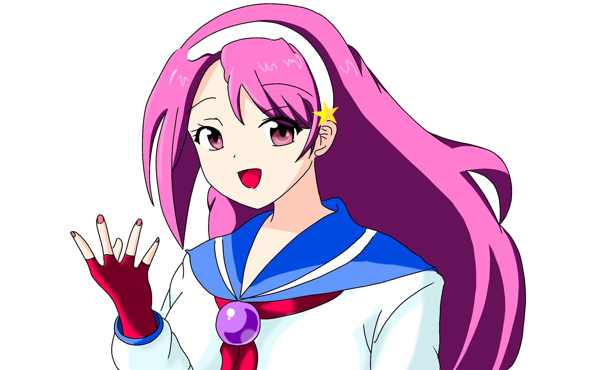 画一个水手服麻宫雅典娜