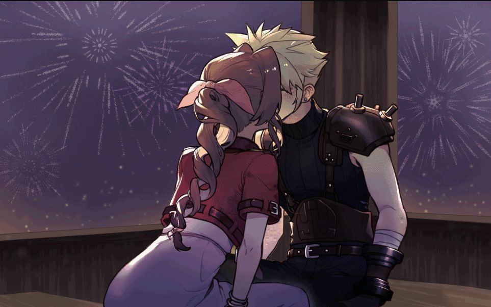 最终幻想7克劳德与爱丽丝金碟游乐园约会之吻