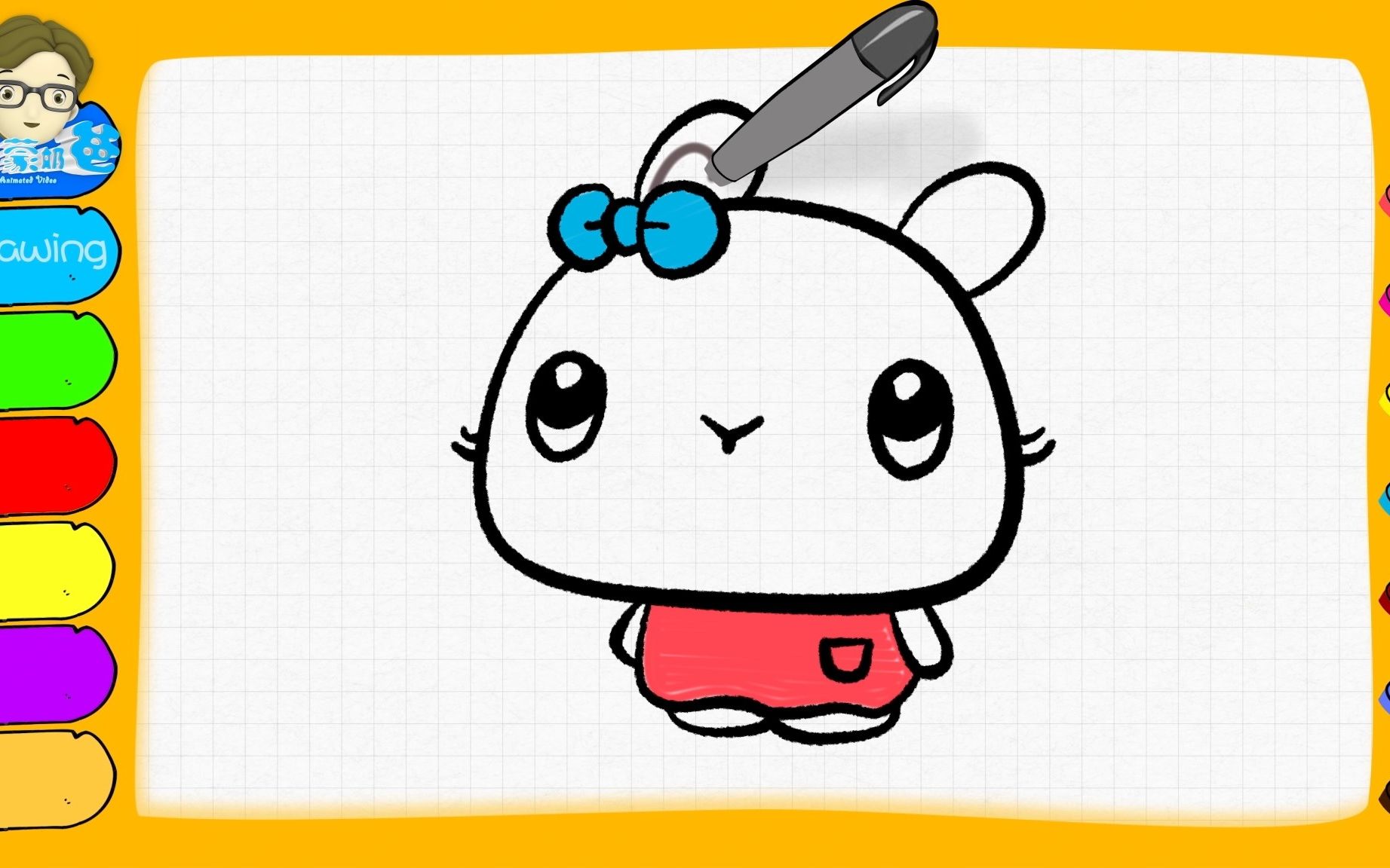 启蒙奶爸早教右脑开发兔小妹简笔画创意简笔画涂鸦早教课堂