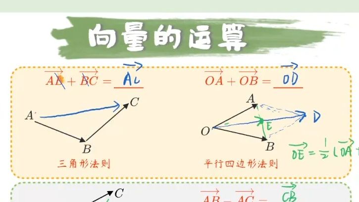 高中數學作業幫2024高考高三數學田夏林一輪暑假a班【第7講】平面向量