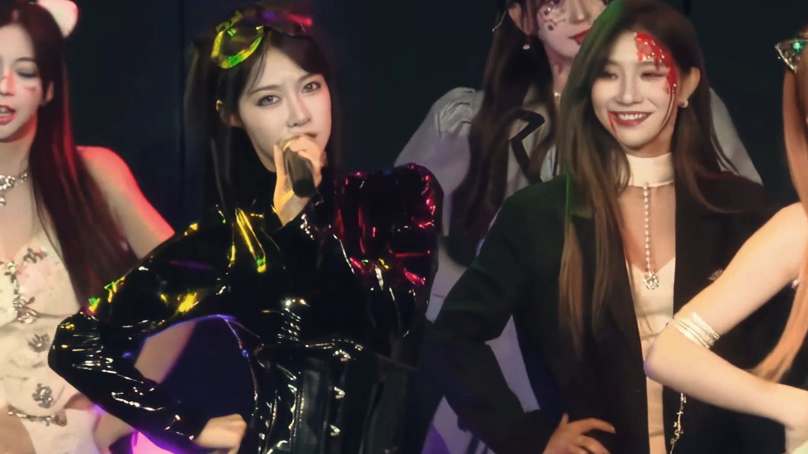 【4k修复】snh48 gnz48《万圣节之夜》黑皮衣张琼予 唐莉佳 方琪