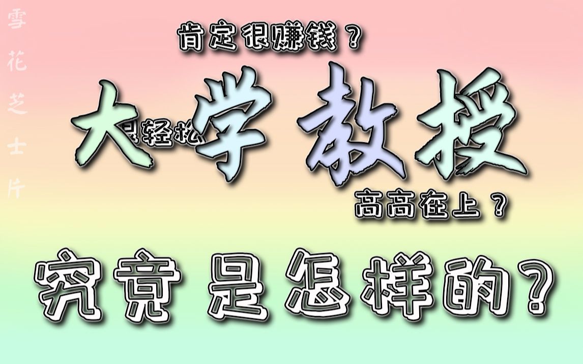 【雪花芝士片】当大学教授很轻松很赚钱吗?学术和生活为何距离遥远?ⷦ�𛏧瑦™大学那些事(四)哔哩哔哩bilibili