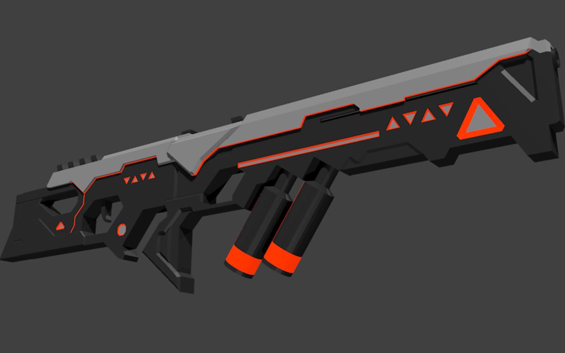 【blender 3d建模】lol源计划烬 - 狙击枪(one~ two~ three~ four~)