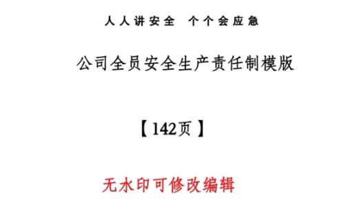 2025年全员安全生产责任制书汇编Word文档 19套全员安全生产责任制19套完整版资料 #安全教育 #全员安全生产责任制 #安全责任哔哩哔哩bilibili