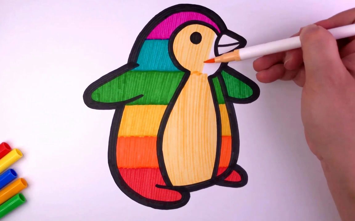 企鹅画画图片大全简单图片