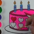 【?‍?简笔水彩画?】教你画生日蛋糕然后上色~超级简单的绘画，一看就会！