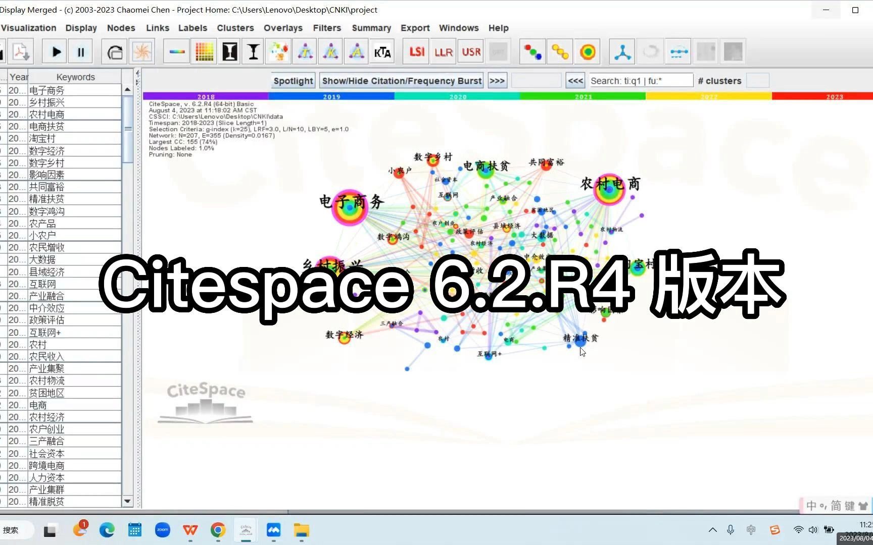 Citespace6.2.R4 版本操作流程 发文量/作者共现/关键词共现/关键词聚类/时间线图/突现图哔哩哔哩bilibili