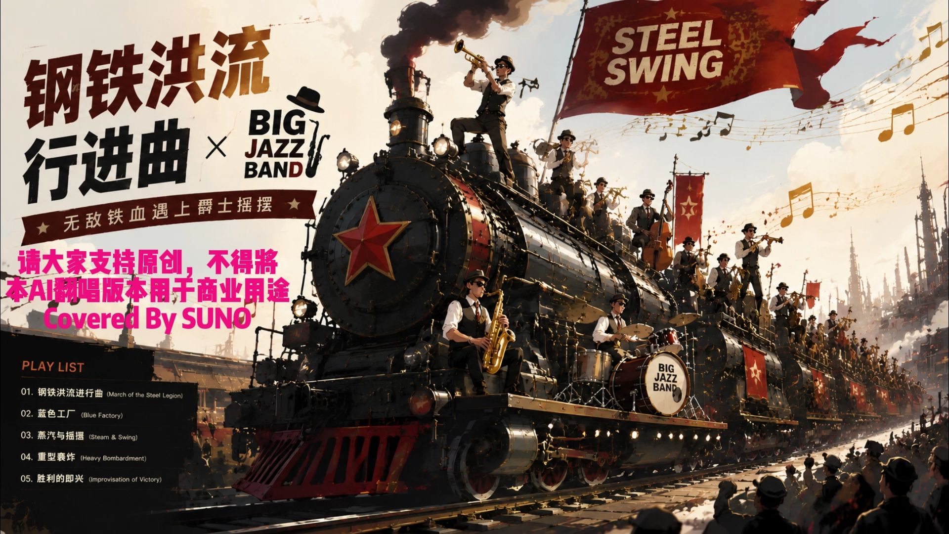 钢铁洪流进行曲-Big Jazz Band(大爵士乐队)版本 【Suno V5.5】战歌就是战歌无论怎么演绎