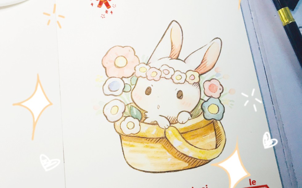 水彩兔子贺新年!画个萌萌的兔子