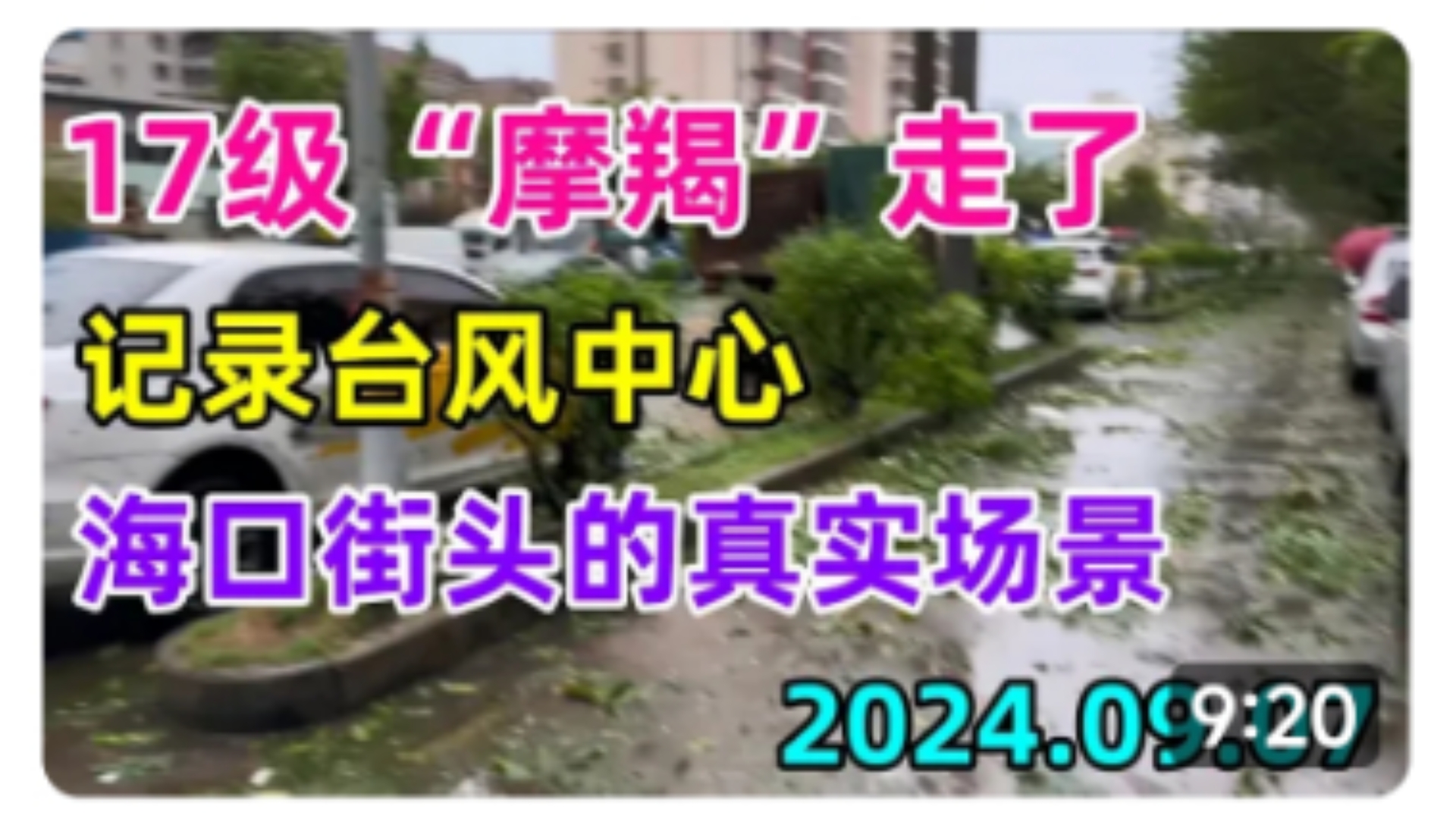 [图]海南17级台风“摩羯”走了，记录台风中心，海口街头的真实场景…