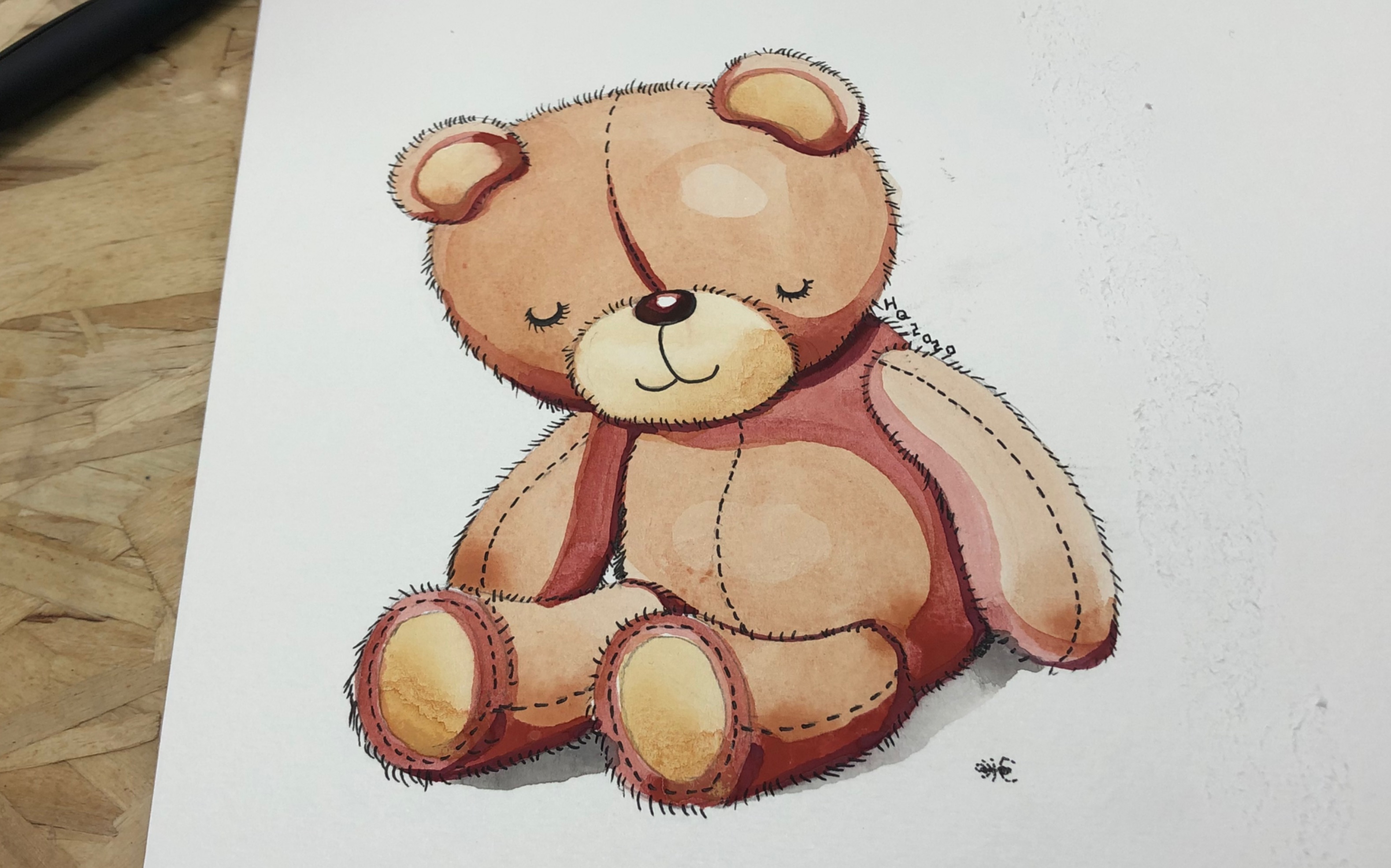 泰迪熊涂色的照片图片