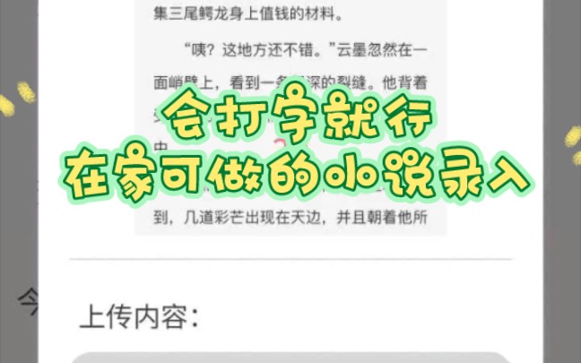 会打字就行:小说录入中,可以在家做的兼职(学生可冲)哔哩哔哩bilibili