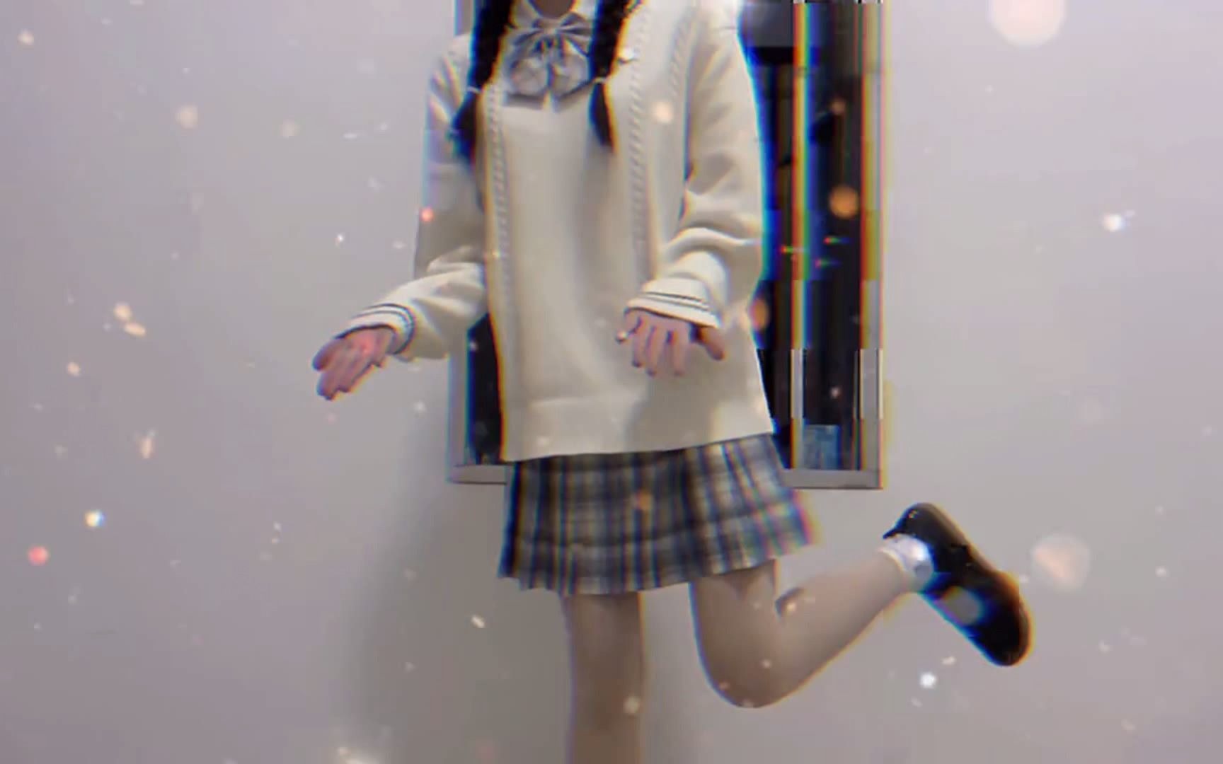 jk制服少女冬天穿光腿神器,腿能细到你怀疑人生