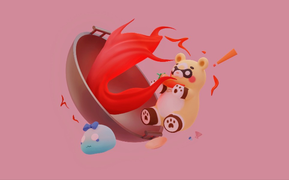 【原神手办】锅巴! 喷火!