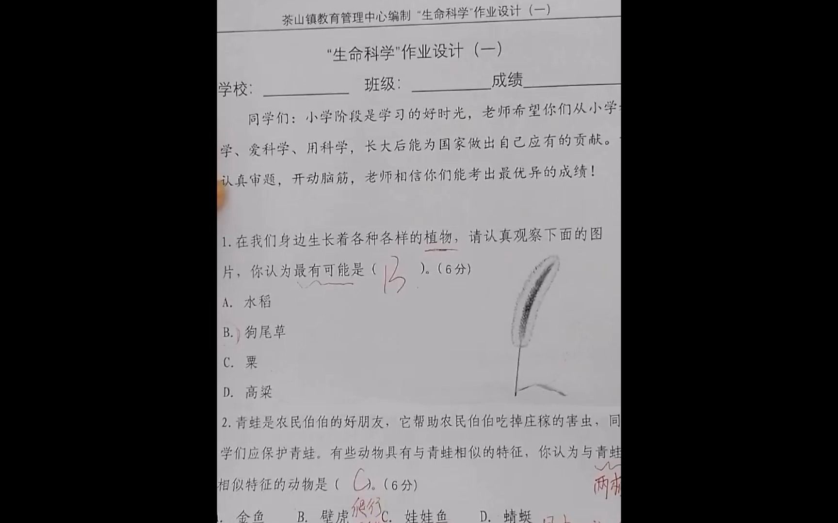 [图]科学试题讲解1