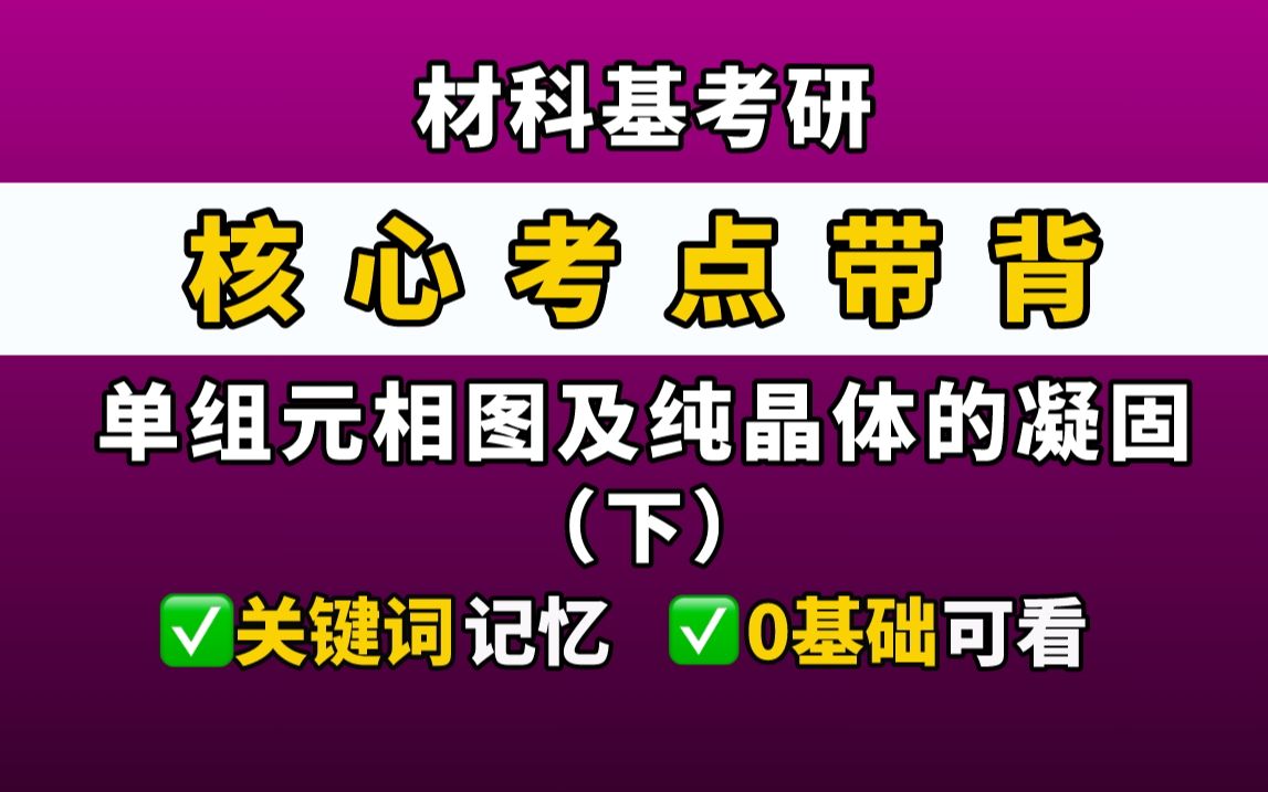 【材科基带背】第五章:单组元相图及纯晶体的凝固(下)┃材料科学基础哔哩哔哩bilibili