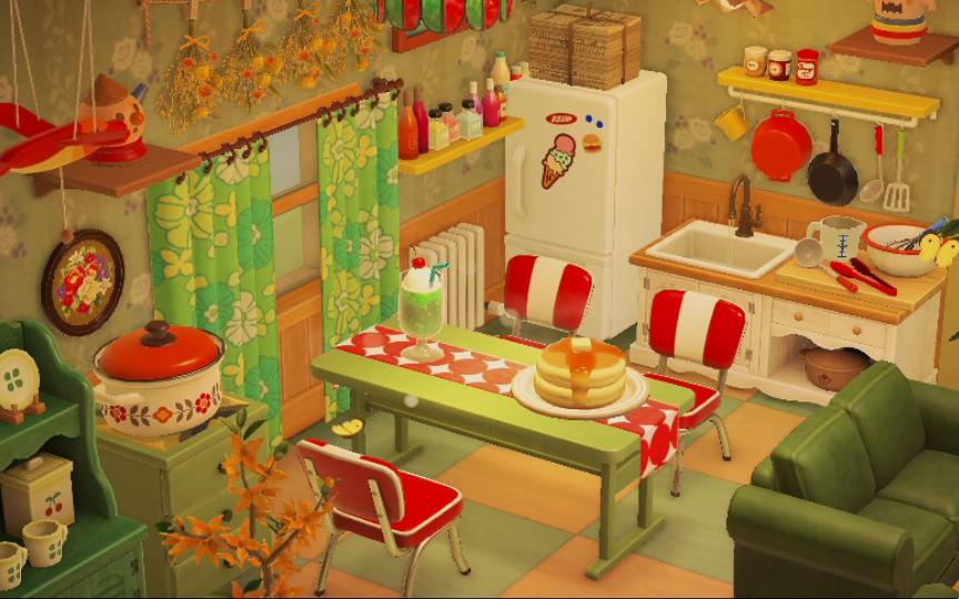 [图]【动森dlc｜mochiko】复古美式住宅｜茶茶｜Retro American House【快乐家乐园】