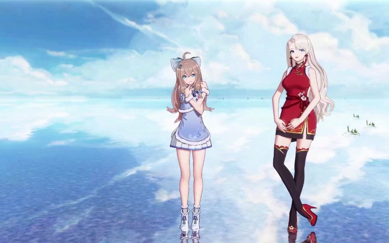 嘉然乃琳动作接龙五连比心