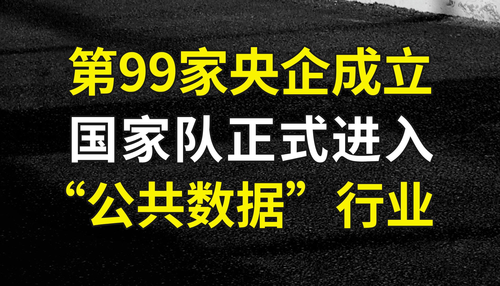 第99家央企成立:国家队正式进入＂公共数据”行业哔哩哔哩bilibili