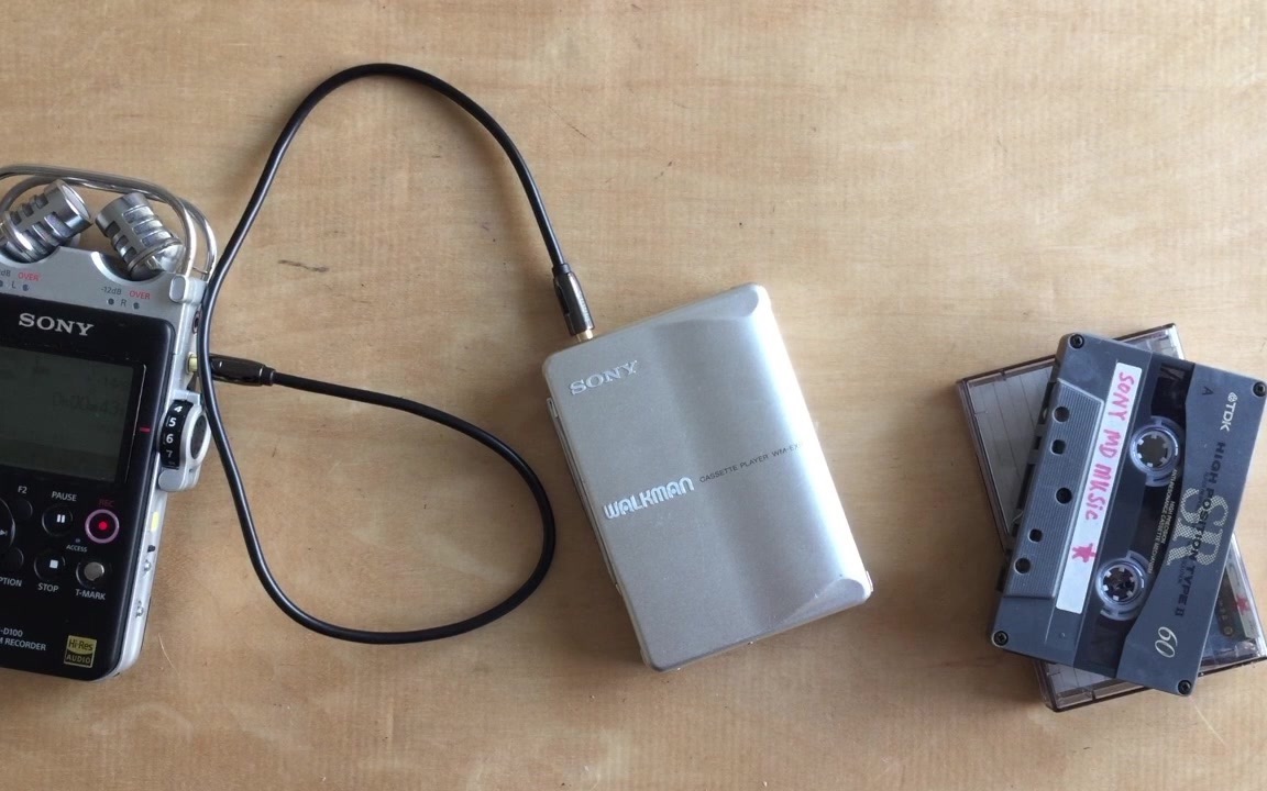 放松音乐 之 sony ex9磁带随身听对录到sony d100录音笔 模拟声还是
