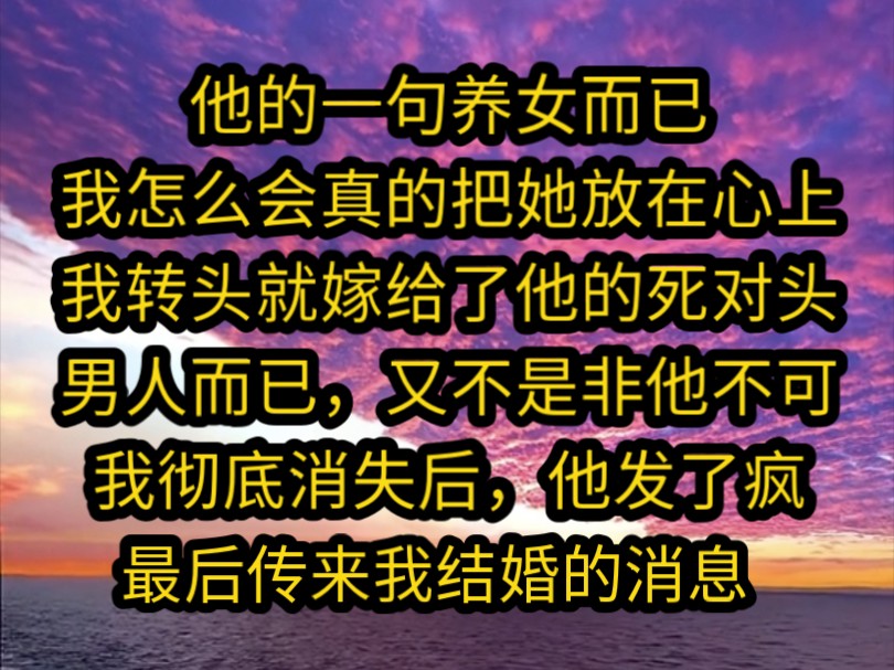 [图]《南夕恋情》南昔他的一句养女而已，我怎么会真的把她放在心上？我转头就嫁给了他的死对头，男人而已，又不是非他不可。我彻底消失后