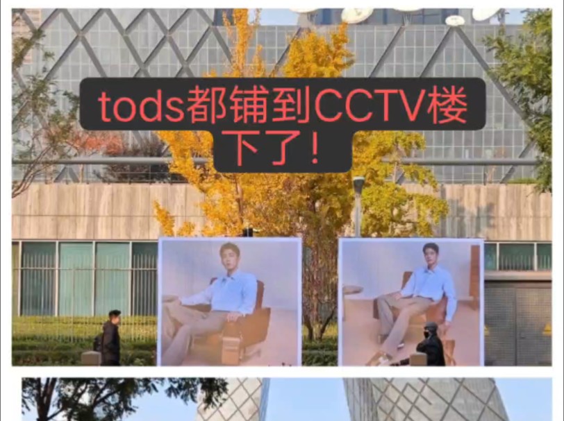 tods真的太宠了!开启全球刷屏模式!最新联名地广地广都铺到cctv楼下了哈哈!哔哩哔哩bilibili