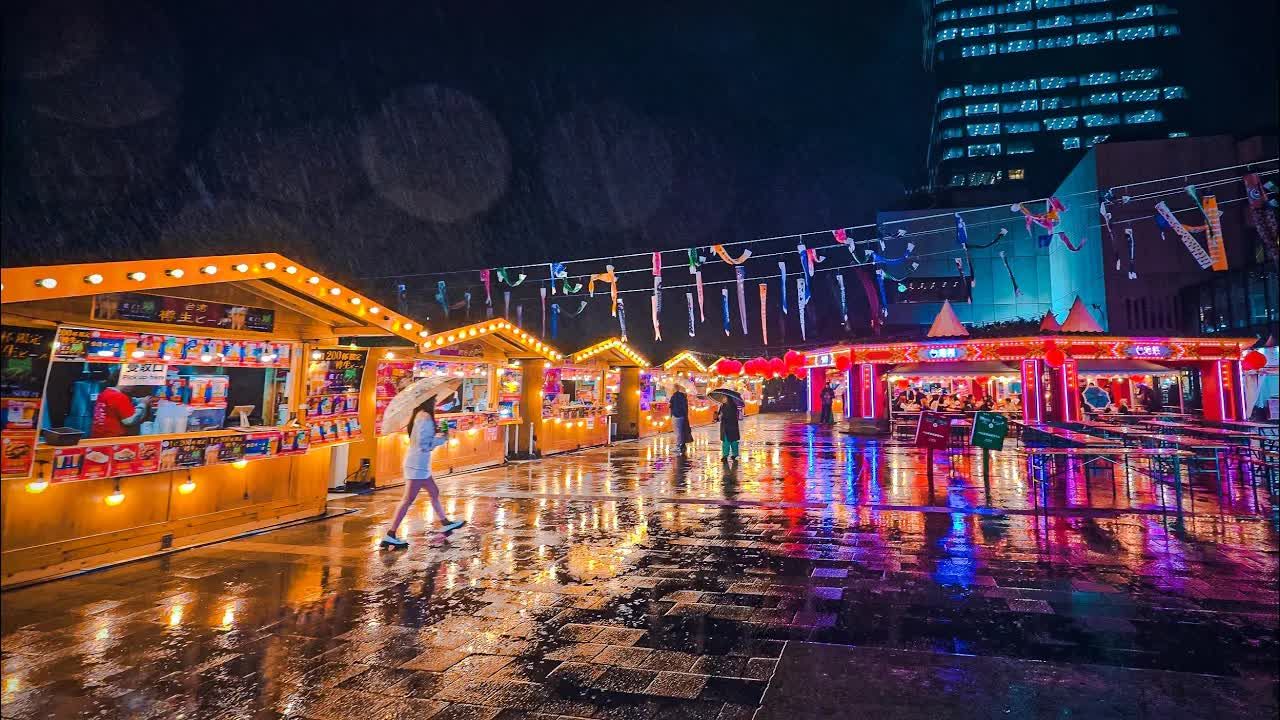 漫步日本99东京晴空塔雨夜步行至浅草【4k hdr】
