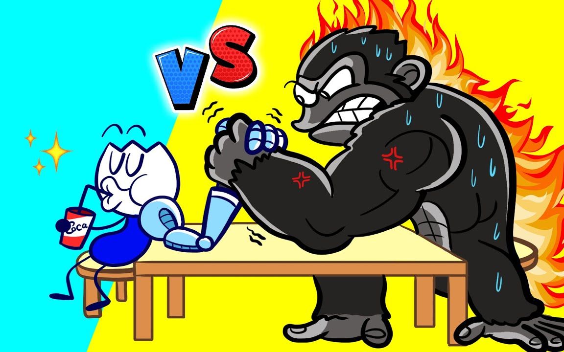 搞笑动画:麦克斯vs大力士的掰手腕比赛,谁会获得最终的胜利?