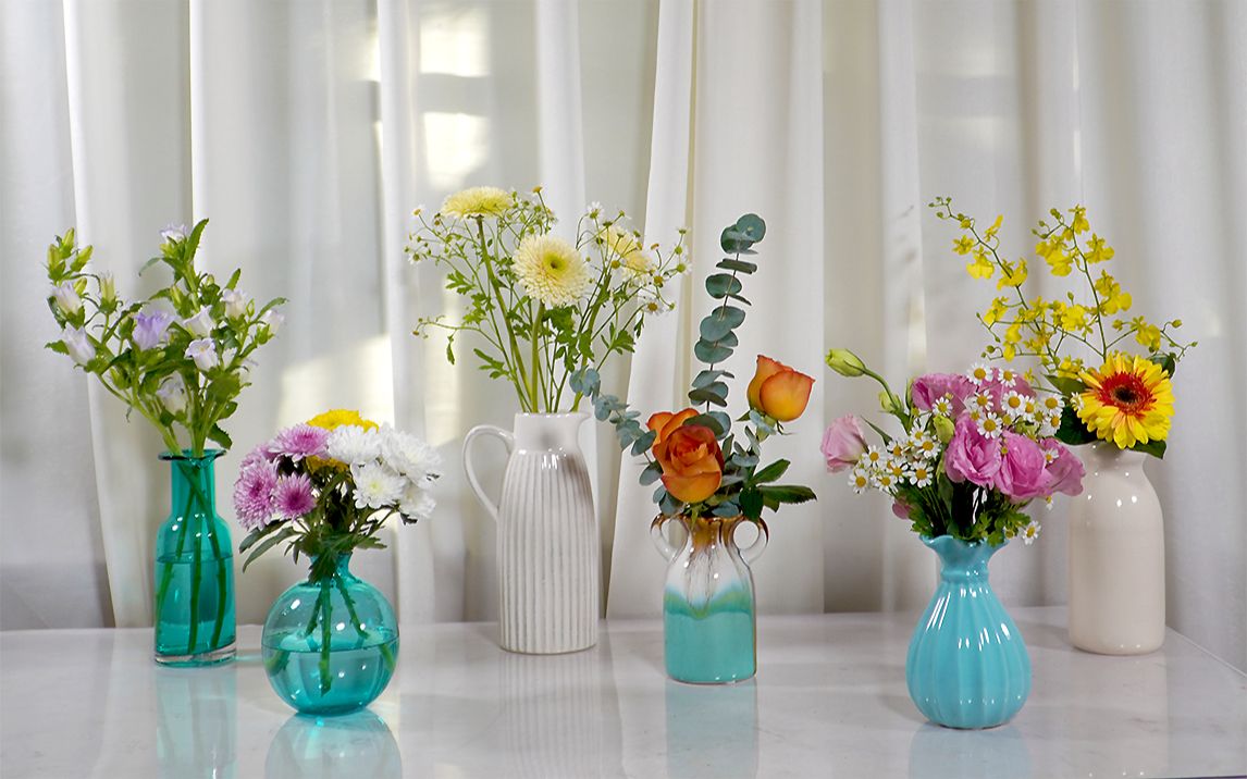 【大叔说花】小口花瓶7/小品插花/家庭花瓶插花/小数量鲜花插花瓶