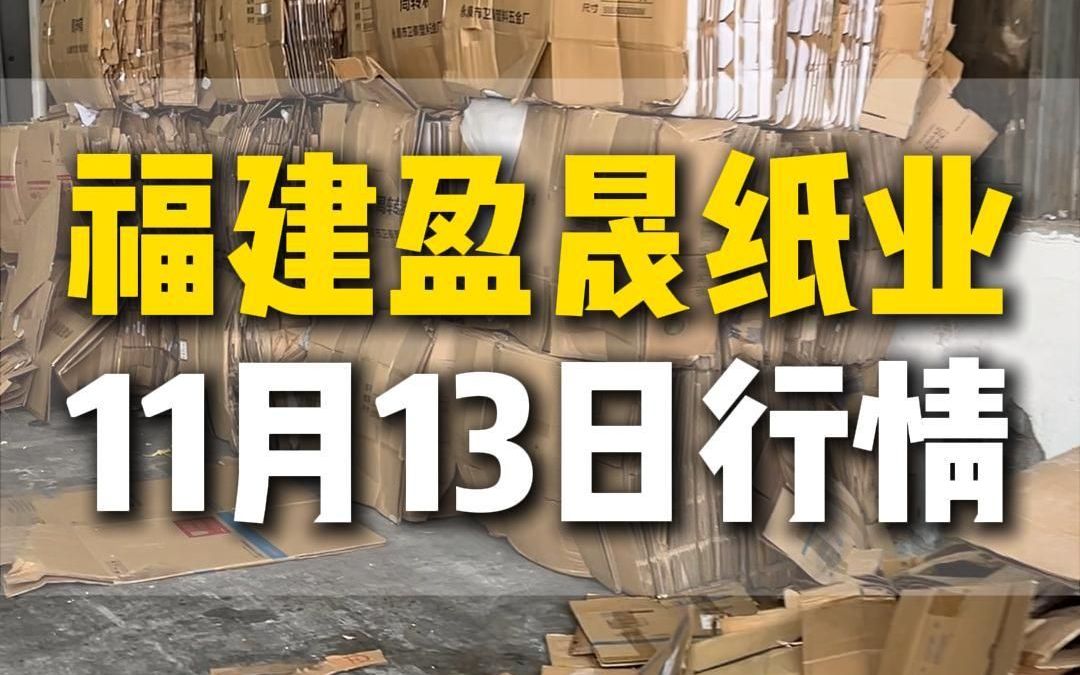 11月13日福建漳州盈晟纸业今日行情参考哔哩哔哩bilibili