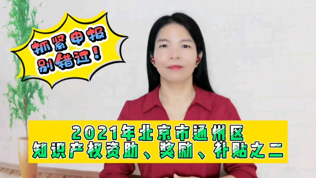 2021年北京市通州区知识产权资助、奖励、补贴(第二部分)国家知识产权局示范企业、国家知识产权局优势企业、北京市知识产权示范单位、北京市知识产...