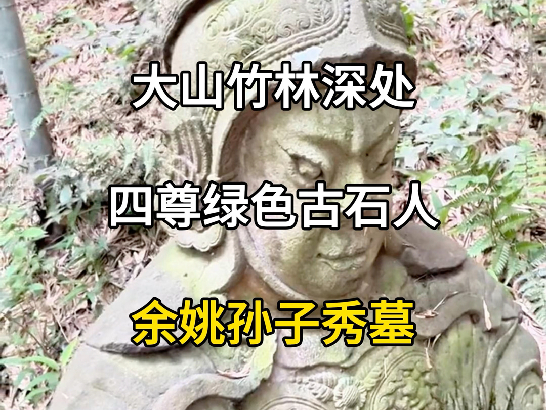 大山竹林深处,惊现四尊绿色古石人,余姚孙子秀墓.#旅行推荐官 #旅游攻略 #余姚孙子秀墓 #古墓哔哩哔哩bilibili