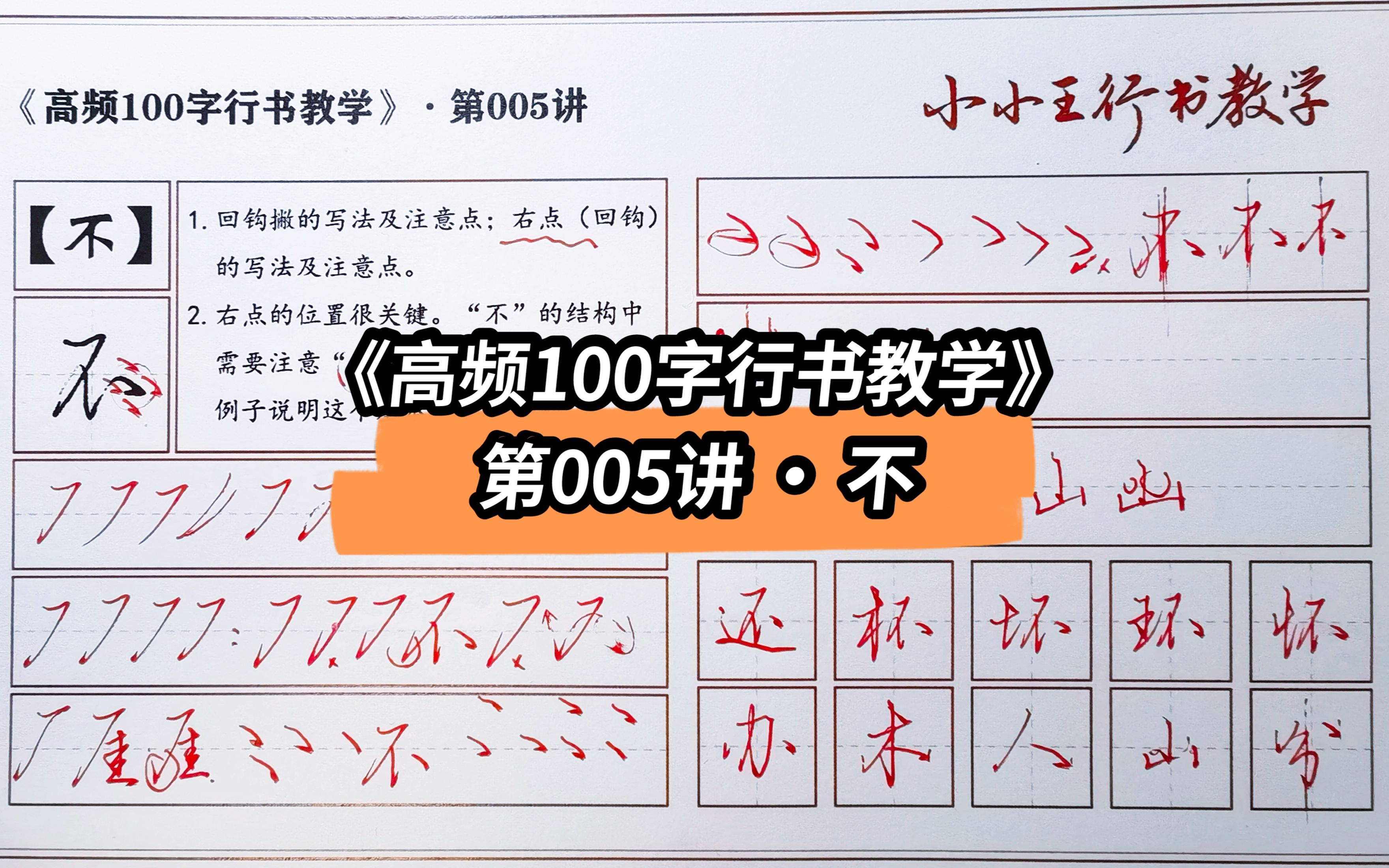 《高频100字行书教学》第005字 ▪ 不哔哩哔哩bilibili