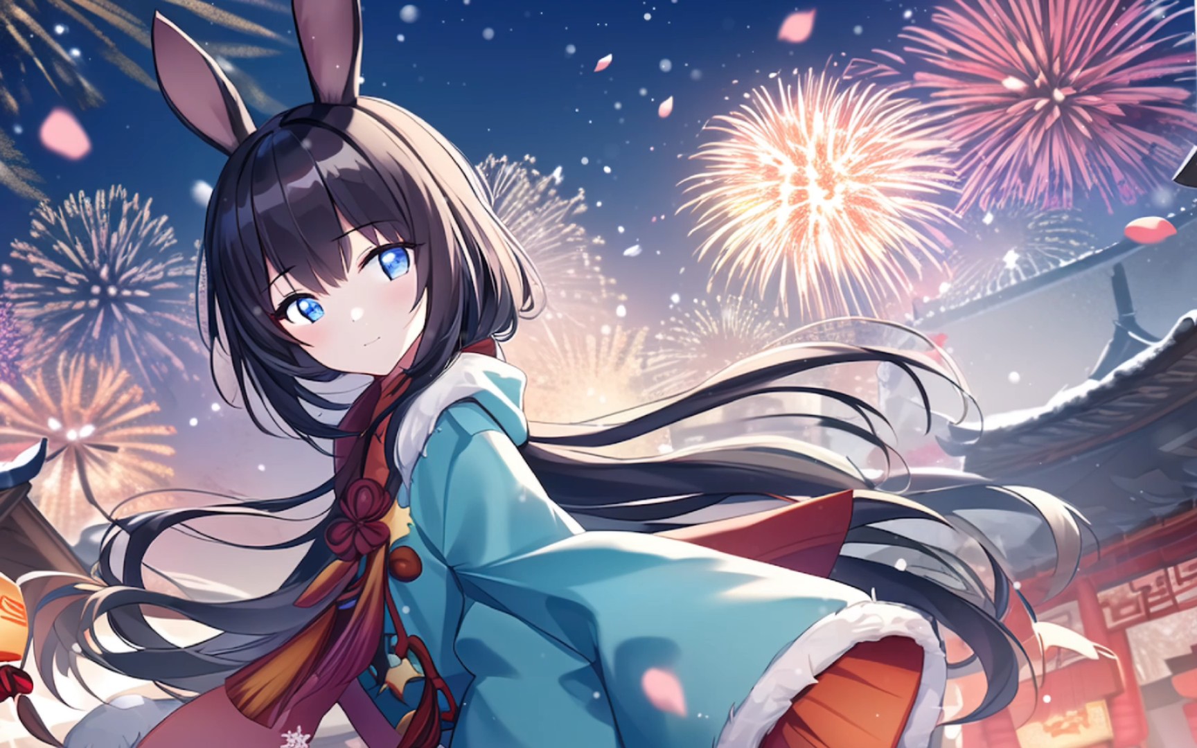 【ai绘画】兔耳少女,春节快乐!