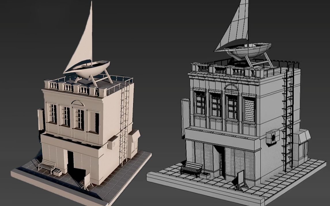 3DMAX场景建模:零基础楼房3D场景建模超详细思路讲解 3dmax房屋建模教程哔哩哔哩bilibili