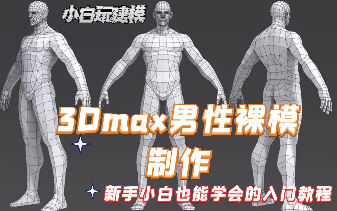 3Dmax男性裸模制作;新手小白也能学会的人物角色建模教程!哔哩哔哩bilibili