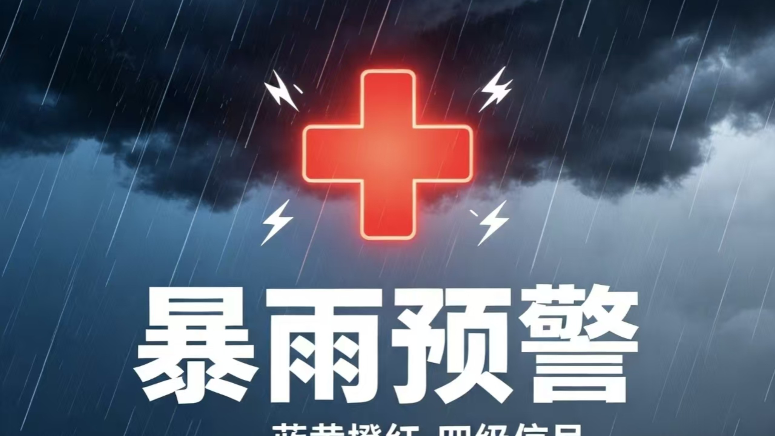 暴雨预警：红蓝橙黄四色信号