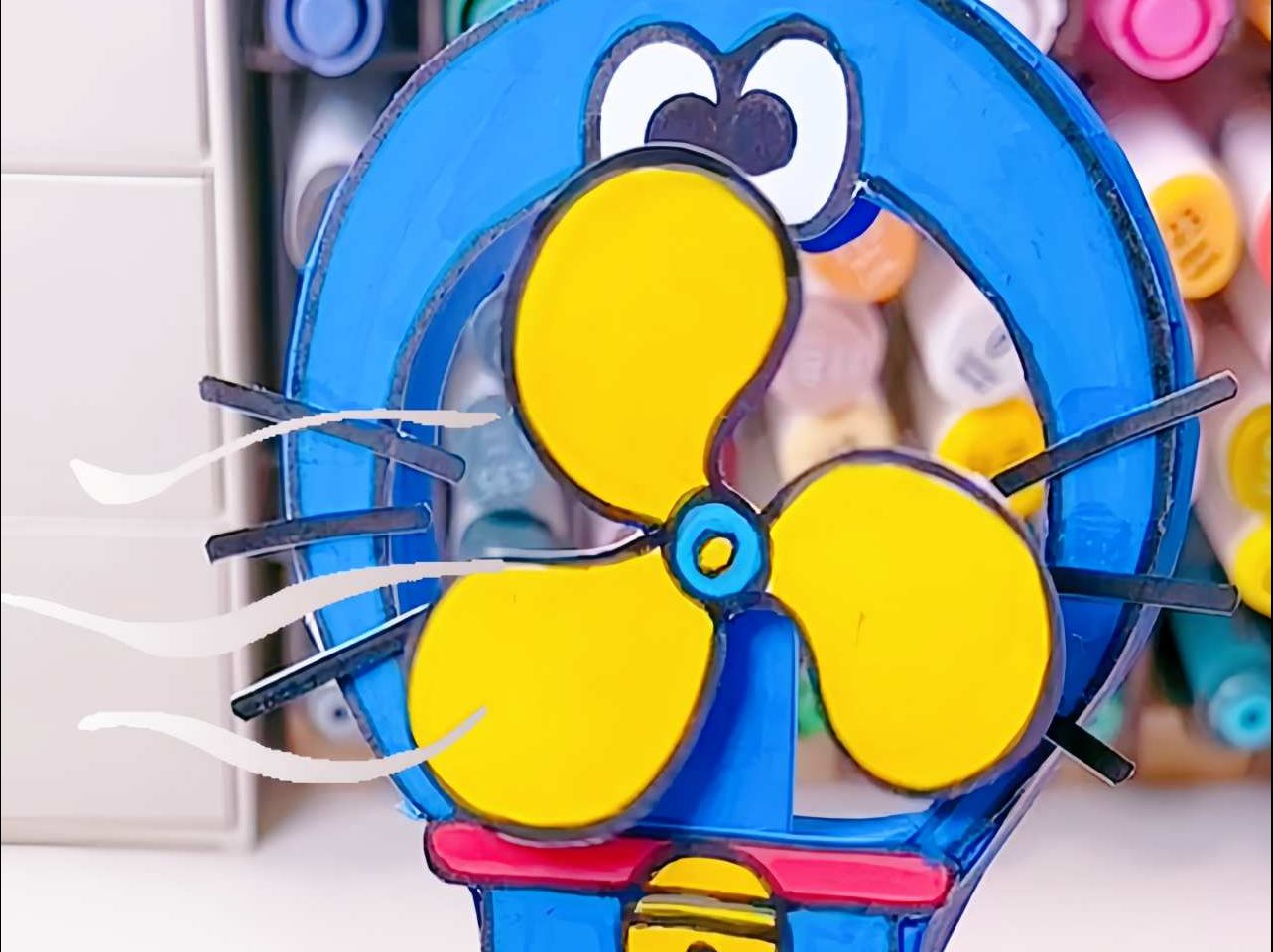 哆啦a梦 机器猫小风扇 手工diy