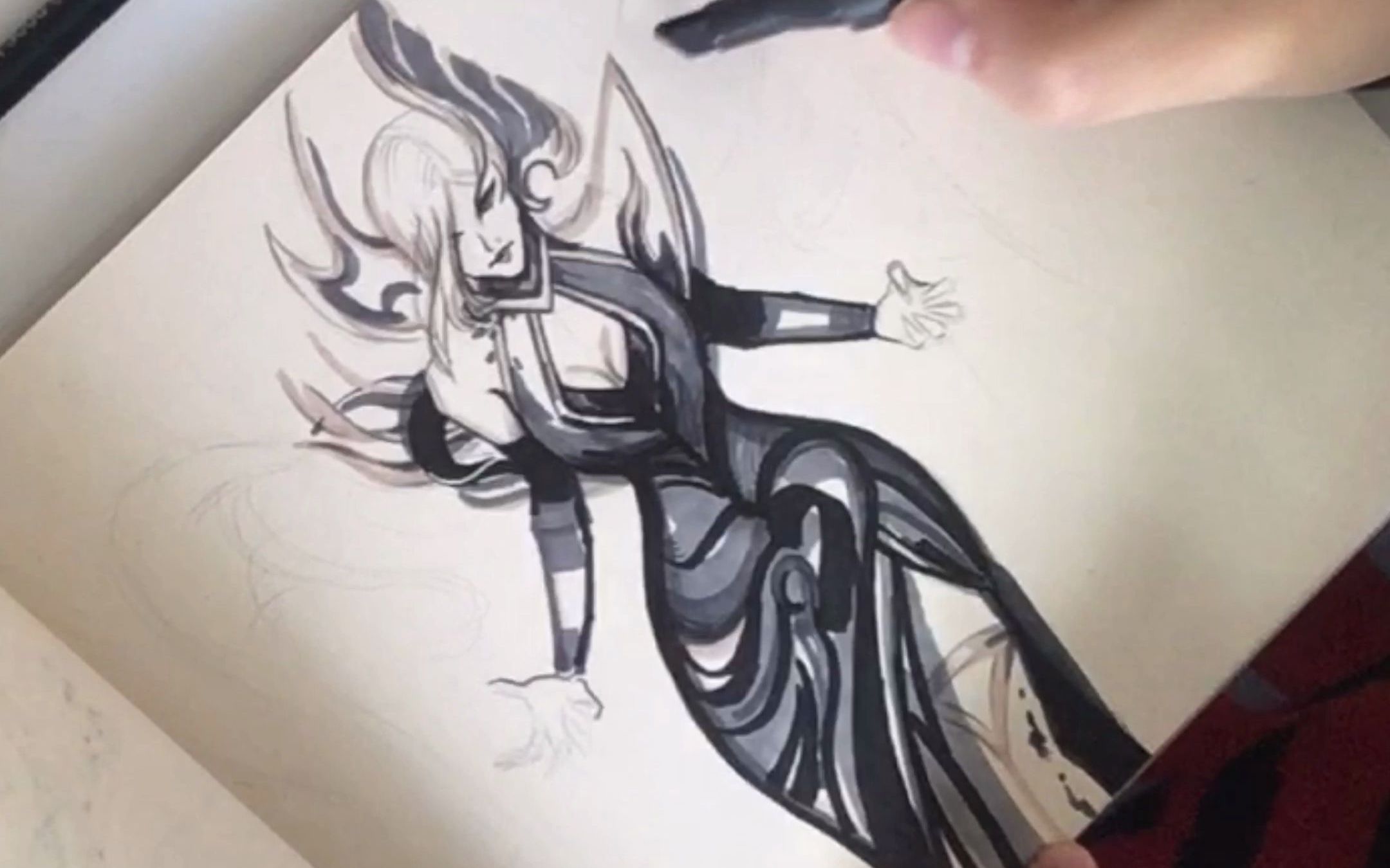 【马克笔手绘】英雄联盟魔女莫甘娜