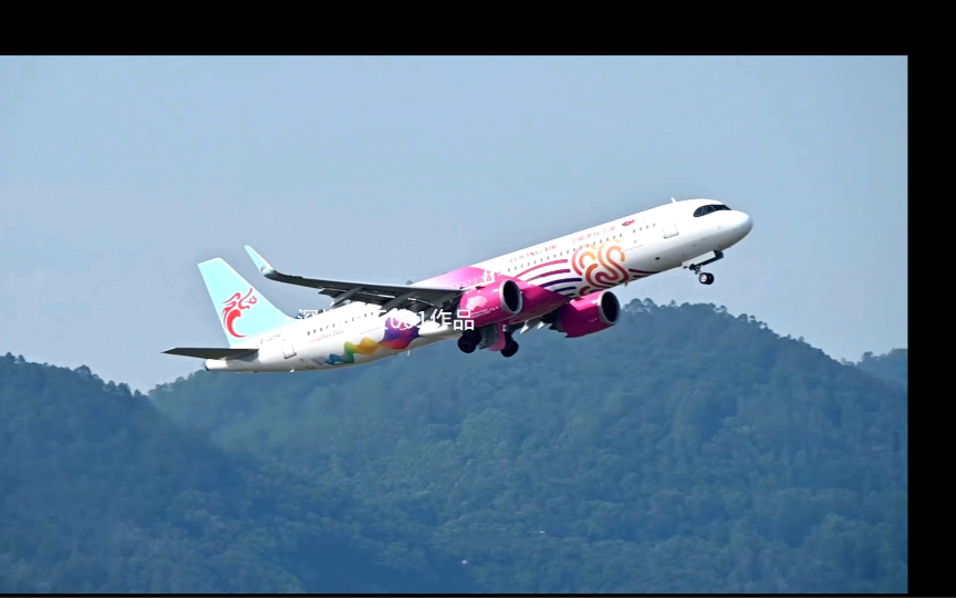 浙江长龙航空a321-251nx亚运火炬号彩绘飞机起飞