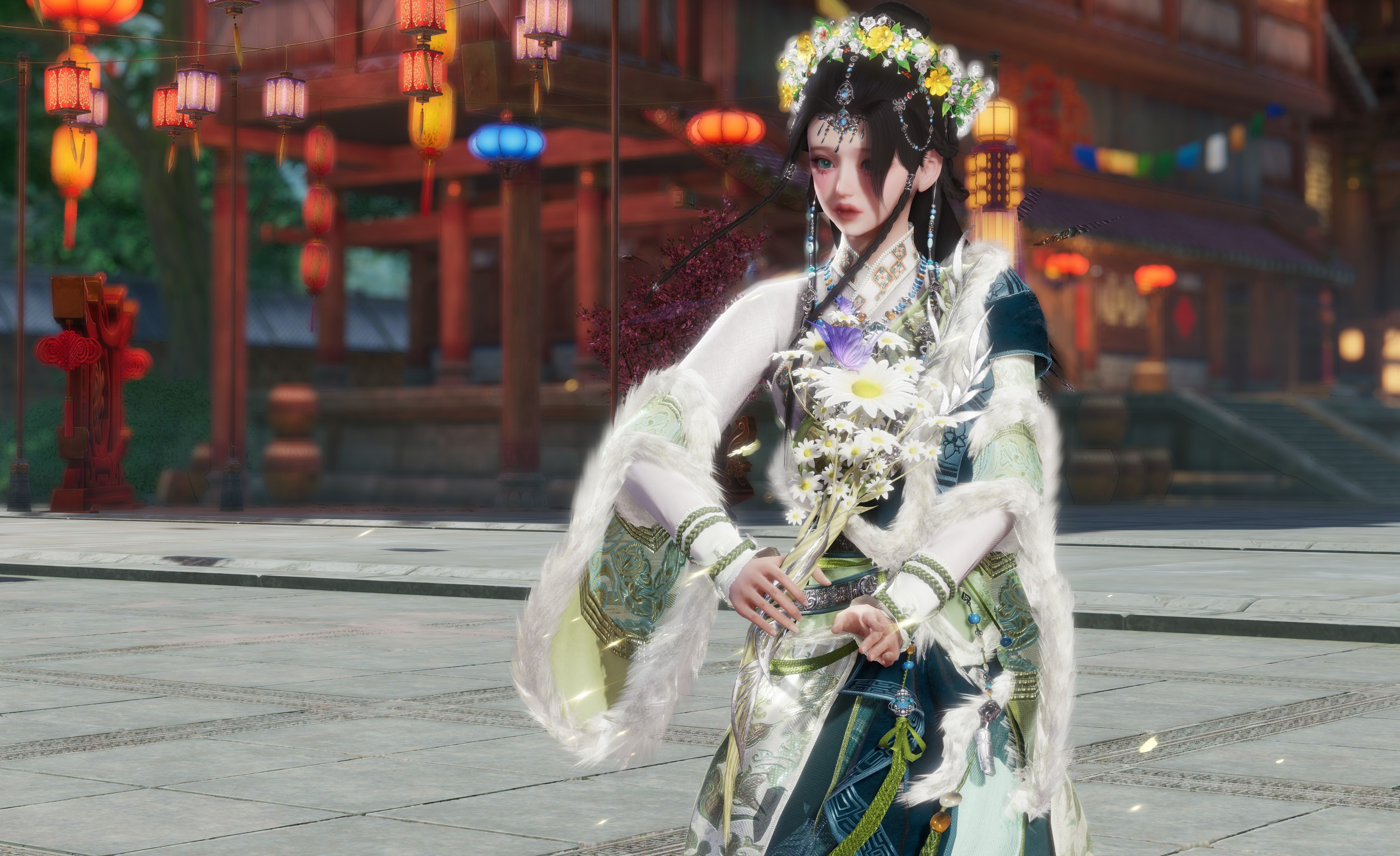【楝】剑网3-绿藏袍-吉祥颂·恒长-成女实装 成都 种草 拔草 搭配