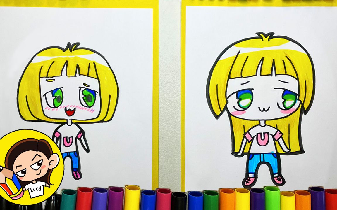 【37】今天我们学习画唯唯的好朋友凯莉|如何画可爱的小女孩|How To Draw A Cute Little Girl| Easy Draw|儿童简笔画哔哩哔哩bilibili