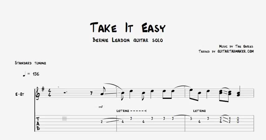 [图]老鹰乐队Take It Easy吉他solo+扫弦