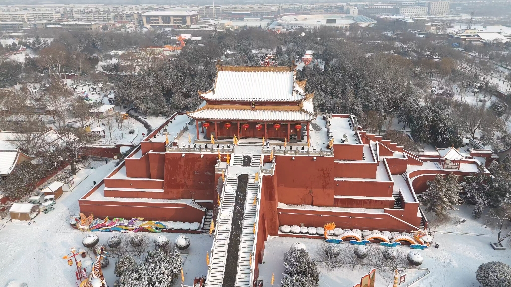 开封雪景图片